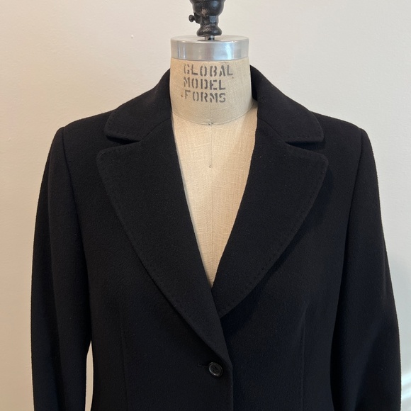 Brooks Brothers 346 Black Wool-Cashmere Blend Trench Coat, Women's Size 10 - Picture 7 of 15